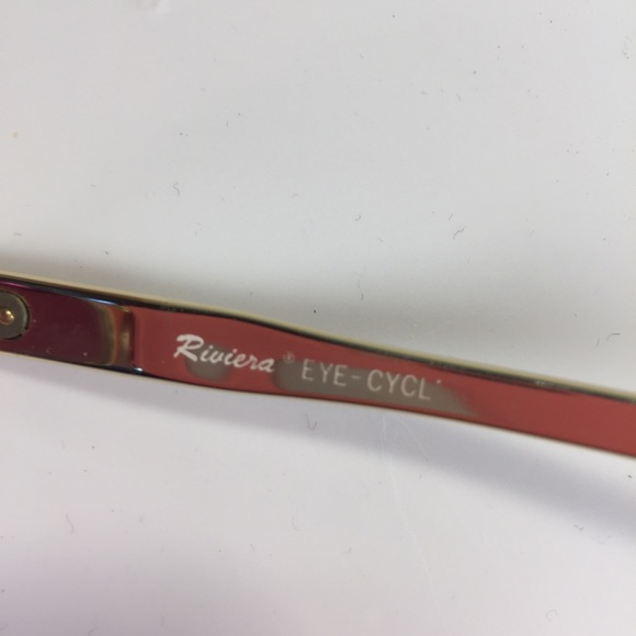 Vtg Riviera Eye-cycle Gold Tone Oval Sunglasses main image 4